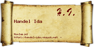 Handel Ida névjegykártya